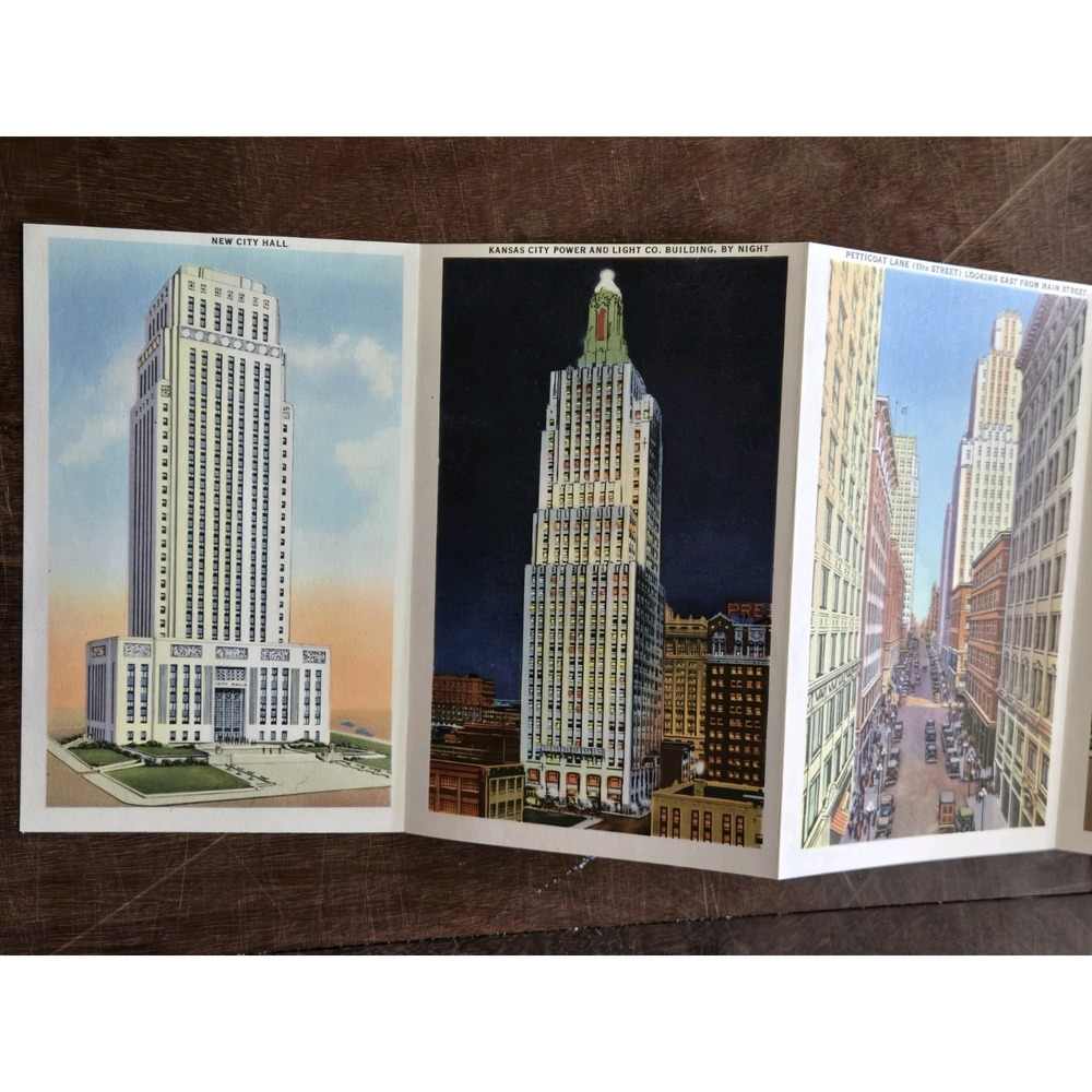 Vintage 40s SOUVENIR FOLDER of GREATER KANSAS CITY Postcard Album, Attractions - Picture 14 of 16